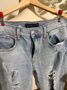 Aeropostale Light Blue High Rise Distressed Jeans